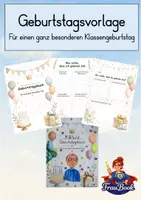 Vorschau - Mal- und Bastelvorlagen - Geburtstagsrituale – Vorlage Klasse 1–4 - Deckblatt