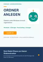 Vorschau - Arbeitsblätter - Ordner anlegen – Dateien organisieren | Arbeitsblätter mit Lösungen | Klasse 5/6 - Deckblatt