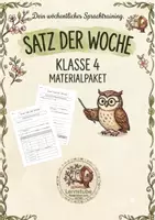 Vorschau - Arbeitsblätter - Satz der Woche / Klasse 4 / 32 Grammatikübungen für die Grundschule - Deckblatt