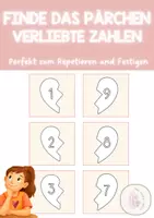 Vorschau - Spiele - FREEBIE: Finde das Pärchen Verliebte Zahlen / Verliebte Zahlen üben / Verliebte Zahlen Mathematik - Deckblatt