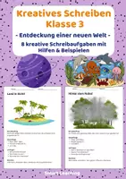 Vorschau - Stundenentwürfe - Kreatives Schreiben Klasse 3 – Die Entdeckung einer neuen Welt | Schreibaufgaben mit Hilfen & Beispielen - Deckblatt