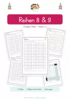 Vorschau - Arbeitsblätter - Einmaleins - Reihen 8 & 9 - Seite 1