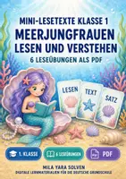 Vorschau - Arbeitsblätter - Mini-Lesetexte Klasse 1 – Meerjungfrauen lesen und verstehen | Deutsch Klasse 1 | 6 Leseübungen als PDF - Deckblatt