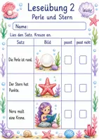 Vorschau - Arbeitsblätter - Leseübungen Klasse 1 – Meerjungfrauen einfache Sätze | Deutsch Klasse 1 | 6 Leseübungen als PDF - Seite 2