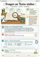 Vorschau - Arbeitsblätter - Fragen an Texte stellen Sommertraining Arbeitsheft Klasse 5 bis 6 Verstehen prüfen und vertiefen - Deckblatt