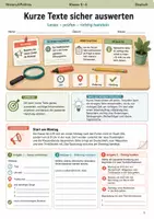 Vorschau - Arbeitsblätter - Kurze Texte sicher auswerten Sommertraining Arbeitsheft Klasse 5 bis 6 Informationen finden prüfen und nutzen - Deckblatt