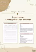 Vorschau - Arbeitsblätter - Anleitung zur experimentellen Bestimmung von Stoffeigenschaften - Deckblatt