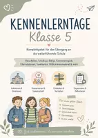 Vorschau - Arbeitsblätter - Kennenlerntage Klasse 5 – Das große Komplettpaket für einen gelungenen Übergang | 50 Seiten für Kennenlernnachmittag, Schulstart & Klassengemeinschaft - Deckblatt