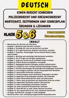 Vorschau - Arbeitsblätter - Einen Bericht schreiben Polizeibericht und Ereignisbericht Wortschatz, Zeitformen und Schreibplan Übungen & Lösungen Klasse 5 & Klasse 6 - Deckblatt