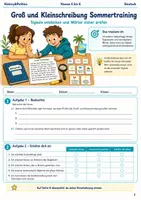 Vorschau - Arbeitsblätter - Groß und Kleinschreibung Sommertraining Arbeitsheft Klasse 5 bis 6 Nomen Signale und Regeln sicher anwenden - Deckblatt