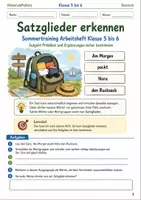Vorschau - Arbeitsblätter - Deutsch Sommertraining Minibundle Klasse 5 bis 6 Satzglieder Satzbau Textplanung Erzählung und Bericht - Seite 1