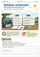 Vorschau - Arbeitsblätter - Satzbau verbessern Sommertraining Arbeitsheft Klasse 5 bis 6 abwechslungsreich und verständlich schreiben - Deckblatt