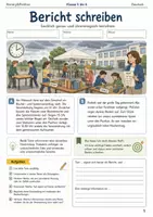Vorschau - Arbeitsblätter - Bericht schreiben Sommertraining Arbeitsheft Klasse 5 bis 6 sachlich genau und chronologisch berichten - Deckblatt