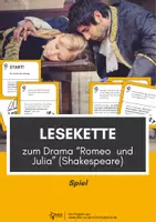 Vorschau - Spiele - Lesekette zu "Romeo und Julia" (Shakespeare) - Spiel für Klasse 9-11 - Deckblatt