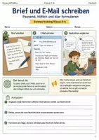 Vorschau - Arbeitsblätter - Brief und E-Mail schreiben Sommertraining Arbeitsheft Klasse 5 bis 6 passend höflich und klar formulieren - Deckblatt
