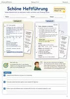 Vorschau - Arbeitsblätter - Schöne Heftführung Sommertraining Arbeitsheft Klasse 5 bis 6 Struktur Lesbarkeit und Ordnung - Deckblatt