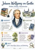 Vorschau - Arbeitsblätter - Lernplakat + Arbeitsblätter zum Thema "Johann Wolfgang von Goethe" + Lösung & MP3 + Mindmap + Infografiken - Deckblatt
