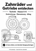 Vorschau - Stundenentwürfe - Technik Klasse 5–6: Zahnräder und Getriebe entdecken - Deckblatt