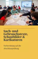 Vorschau - Unterrichtsreihen - Skript „Sach- und Gebrauchstexte, Schaubilder & Karikaturen“ mit Lösung, Präsentation, Hörtexten (neue RSAP BW 2027) - Deckblatt