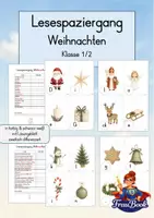 Vorschau - Arbeitsblätter - Lesespaziergang Weihnachten, Klasse 1/2, Bewegtes Lesen - Deckblatt