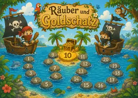 Vorschau - Spiele - Räuber und Goldschatz | Plus und Minus bis 20 üben - Seite 2