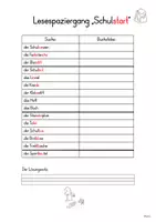 Vorschau - Arbeitsblätter - Lesespaziergang Schulstart, Klasse 1/2, Bewegtes Lesen - Seite 2