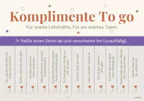 Vorschau - Poster - Konmplimente To go: Wertschätzung für das Lehrkräftezimmer - Deckblatt