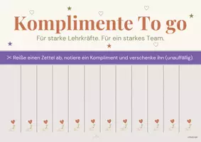 Vorschau - Poster - Konmplimente To go: Wertschätzung für das Lehrkräftezimmer - Seite 1