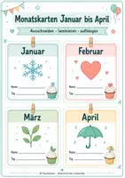 Vorschau - Poster - Geburtstagskalender: Monatskarten Klasse 1-4 - Seite 2