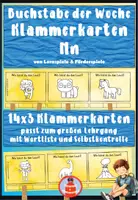 Vorschau - Stationenlernen - Klammerkarten Lautposition Laut N - Buchstabe der Woche - Deckblatt