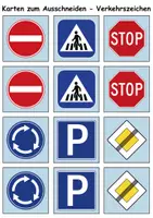 Vorschau - Spiele - Merk es dir Verkehrsschilder / Verkehrszeichen (Bild-Bild) - DaZ/DaF / Deutsch (Klasse 1 bis 4) - Seite 1