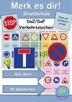 Vorschau - Spiele - Merk es dir Verkehrsschilder / Verkehrszeichen (Bild-Wort) - DaZ/DaF / Deutsch (Klasse 1 bis 4) - Deckblatt