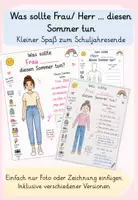 Vorschau - Arbeitsblätter - Was sollte Frau/Herr … diesen Sommer tun? - Deckblatt