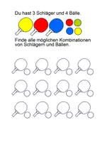 Vorschau - Arbeitsblätter - Kombinatorik Schläger Ball 3x4 - Deckblatt