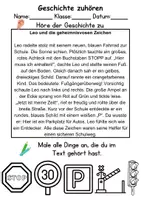 Vorschau - Mal- und Bastelvorlagen - Verkehrsschilder / Verkehrszeichen: Leseverstehen und Wortschatz - DaZ/DaF • Deutsch • Sachunterricht - Seite 1