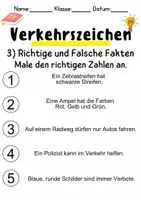 Vorschau - Mal- und Bastelvorlagen - Verkehrsschilder / Verkehrszeichen: Leseverstehen und Wortschatz - DaZ/DaF • Deutsch • Sachunterricht - Seite 3