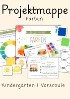Vorschau - Spiele - Projektmappe Farben | Bildkarten Farben, Sortierspiel, Basteln| Montessori Material Vorschule - Deckblatt