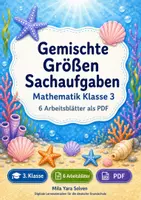 Vorschau - Arbeitsblätter - Gemischte Größen Sachaufgaben | Mathematik Klasse 3 | 6 Arbeitsblätter als PDF - Deckblatt