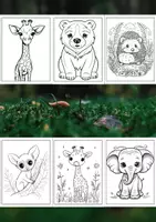 Vorschau - Spiele - 100 Wildtiere Malbilder - Ausmalbilder für Kinder - Seite 1