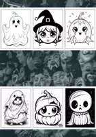 Vorschau - Spiele - 120 Creepy Halloween Malbilder - Ausmalbilder für Kinder - Seite 1