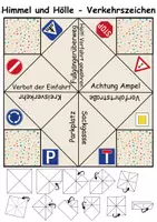 Vorschau - Arbeitsblätter - Himmel und Hölle: Verkehrsschilder / Verkehrszeichen - DaZ/DaF / Deutsch (flaten/basteln) - Seite 1