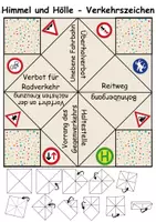 Vorschau - Arbeitsblätter - Himmel und Hölle: Verkehrsschilder / Verkehrszeichen - DaZ/DaF / Deutsch (flaten/basteln) - Seite 3