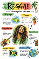 Vorschau - Arbeitsblätter - Lernposter + Arbeitsblatt "Reggae - Ursprünge und charakteristische Merkmale" + interaktive Lösung & MP3 + Mindmap + Infografik - Deckblatt