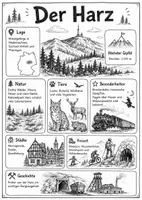 Vorschau - Arbeitsblätter - Lernplakat + Arbeitsblätter zum Thema "Harz" + Lösung & MP3 + Mindmap + Infografik - Deckblatt