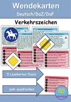 Vorschau - Spiele - Wendekarten/Lesekarten: Verkehrsschilder / Verkehrszeichen - DaZ/DaF / Deutsch - Deckblatt