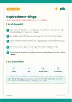 Vorschau - Mal- und Bastelvorlagen - Kopfrechnen-Bingo – Mathe-Spiel für Autofahrt & Ferien 3.–4. Klasse FREEBIE - Seite 1