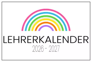 Vorschau - Interaktives Material - Lehrerkalender Schuljahr 2026-2027 in Regenbogenoptik - Seite 1