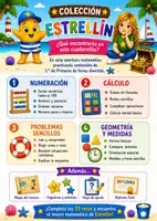 Vista previa - Unidades / Secuencias / Situaciones de Aprendizaje - Cuaderno repaso primero. Aventura con Estrellín. Matemáticas - Portada