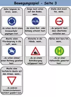 Vorschau - Spiele - Bewegungsspiel: Verkehrsschilder / Verkehrszeichen - DaZ/DaF / Deutsch (Spielkarten) - Seite 3