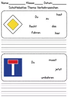 Vorschau - Arbeitsblätter - Schüttelsätze: Verkehrsschilder / Verkehrszeichen - DaZ/DaF / Deutsch (Satzbau) - Seite 3